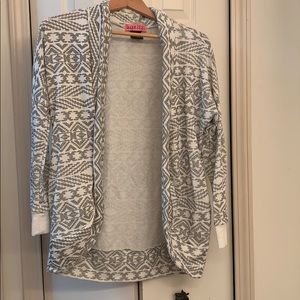 Women’s small grey and white cardigan
